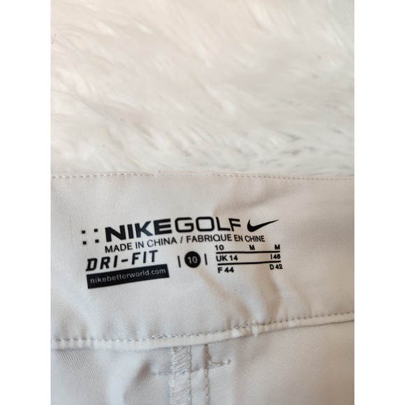 Nike Dri-Fit Golf Womens Light Beige‎ Button Pocket Skort Athletic Size 10 - Picture 4 of 7
